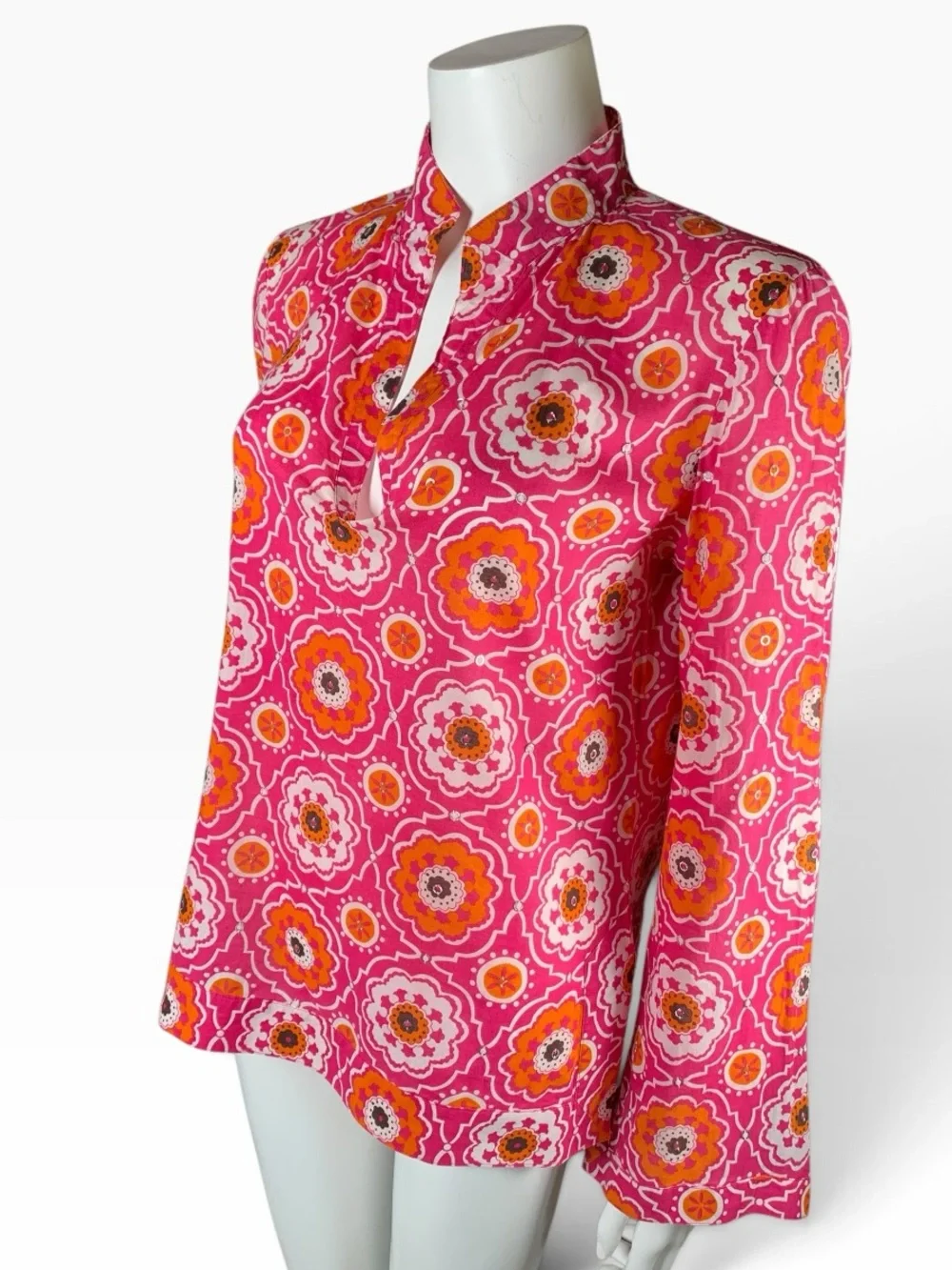 Tory Burch Cotton Paillette Geometric Mandala Tunic Size 8